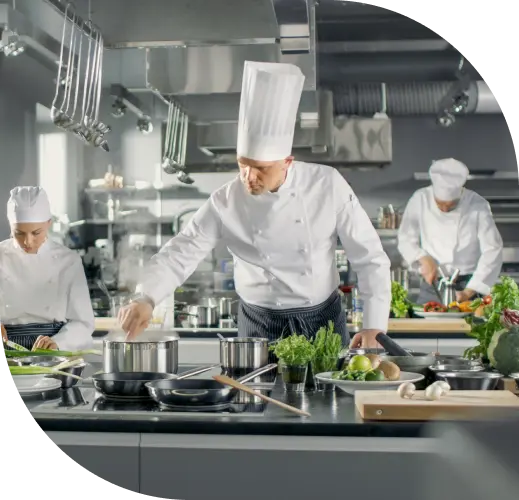 chefs preparing the food